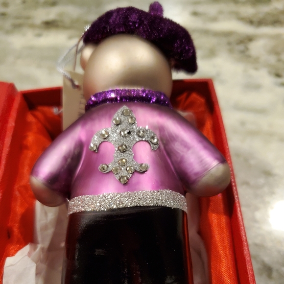 Frenchie blown glass and Swarovski Bear Ornament - Picture 4 of 5